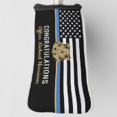 Afstuderen van de politieacademie Thin Blue Line F Golfheadcover (Draai 90)