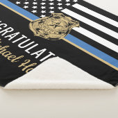 Afstuderen van de politieacademie Thin Blue Line F Sherpa Deken (3/4)