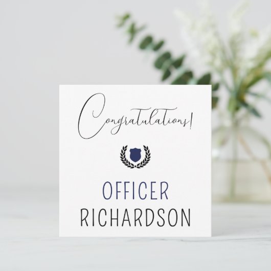 Afstuderen van de Politieacademie van de douane Kaart (Staand voorkant)