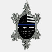 Afstuderen van de Politieacademie van de douane Tin Sneeuwvlok Ornament (Links)