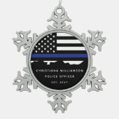 Afstuderen van de Politieacademie van de douane Tin Sneeuwvlok Ornament (Voorkant)