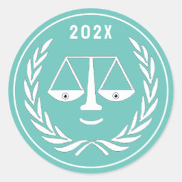 Afstuderen van de rechtenfaculteit 2025 ronde sticker