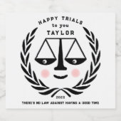 Afstuderen van de rechtenfaculteit 2025 sparkling wijnetiket (Enkel label)