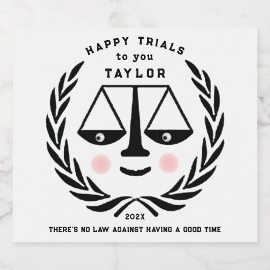 Afstuderen van de rechtenfaculteit 2025 sparkling wijnetiket (Enkel label)