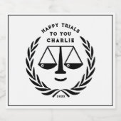 Afstuderen van de rechtenfaculteit 2025 sparkling wijnetiket (Enkel label)