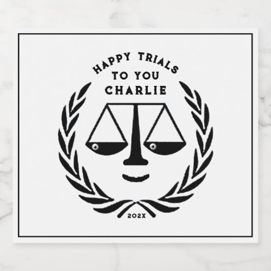 Afstuderen van de rechtenfaculteit 2025 sparkling wijnetiket (Enkel label)