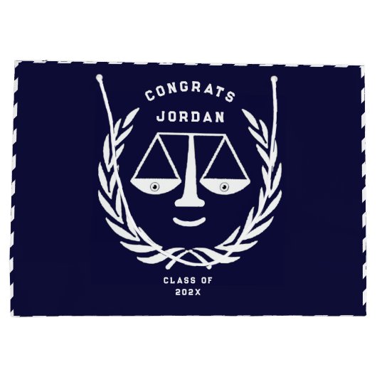 Afstuderen van de rechtenfaculteit groot cadeauzakje (Achterkant)