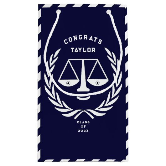 Afstuderen van de rechtenfaculteit klein cadeauzakje (Achterkant)