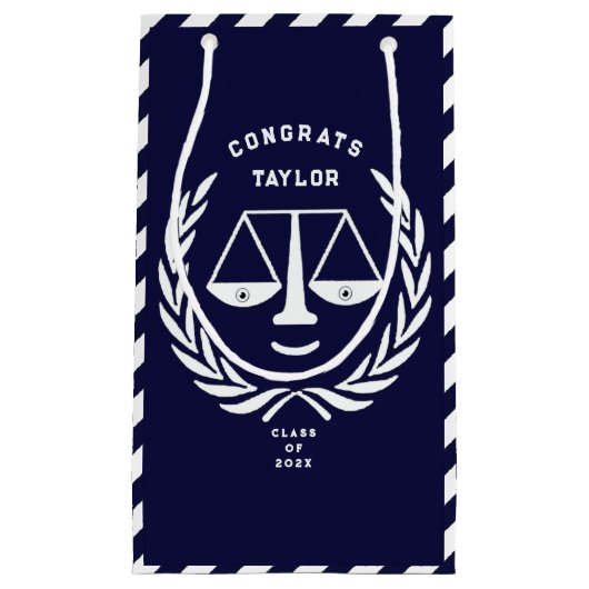 Afstuderen van de rechtenfaculteit klein cadeauzakje (Voorkant)