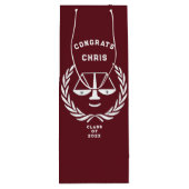 Afstuderen van de rechtenfaculteit wijn cadeautas (Achterkant)