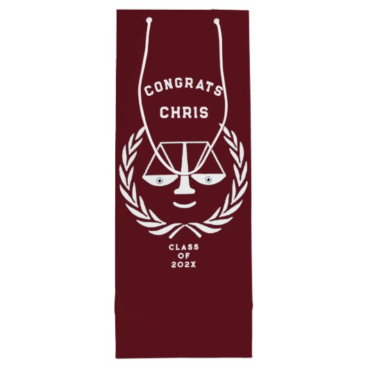 Afstuderen van de rechtenfaculteit wijn cadeautas (Achterkant)