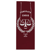 Afstuderen van de rechtenfaculteit wijn cadeautas (Voorkant)