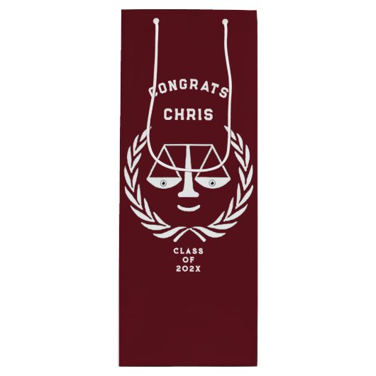Afstuderen van de rechtenfaculteit wijn cadeautas (Voorkant)