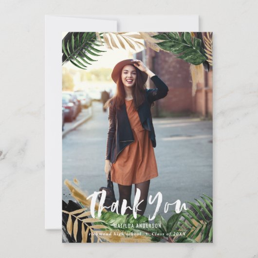 Afstuderen van de schilderde tropische foto bedank (Voorkant)