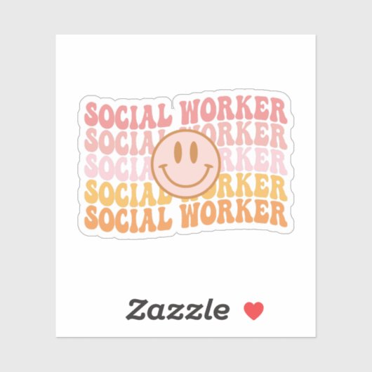 Afstuderen van de sociale werker in de detailhande sticker (Vel)