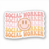 Afstuderen van de sociale werker in de detailhande sticker (Voorkant)