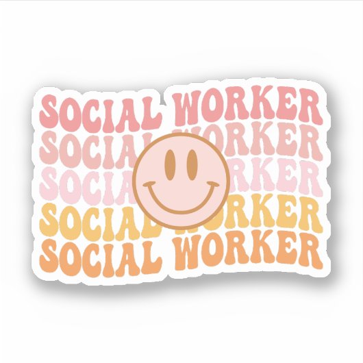 Afstuderen van de sociale werker in de detailhande sticker (Voorkant)