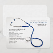 Afstuderen van de Stethoscoop Blue Medical School Kaart (Voorkant / Achterkant)