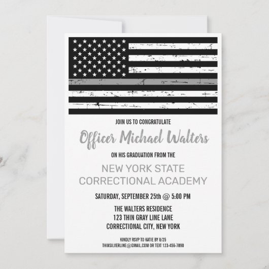 Afstuderen van de Thin Grey Line Correction Office Kaart (Voorkant)