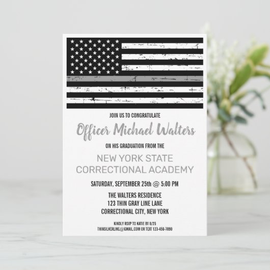 Afstuderen van de Thin Grey Line Correction Office Kaart (Staand voorkant)