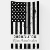 Afstuderen van de Thin Grey Line Correction Office Spandoek (Verticaal)