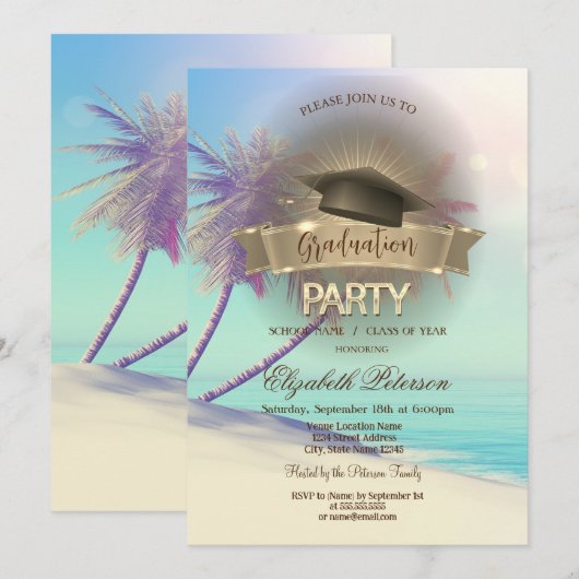 Afstuderen van de Tropische kever Kaart (Voorkant / Achterkant)