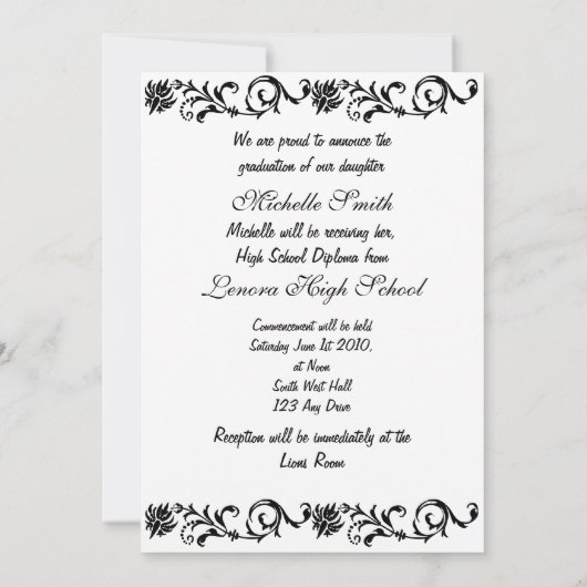 Afstuderen van de uitnodigingen van 2010 (Achterkant)