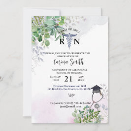 Afstuderen van de verpleegschool Floral Paars Bota Kaart