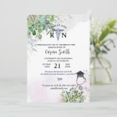 Afstuderen van de verpleegschool Floral Paars Bota Kaart (Staand voorkant)