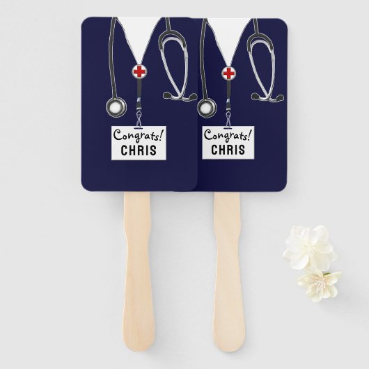 Afstuderen van de verpleegschool handwaaier (Voorkant en achterkant)