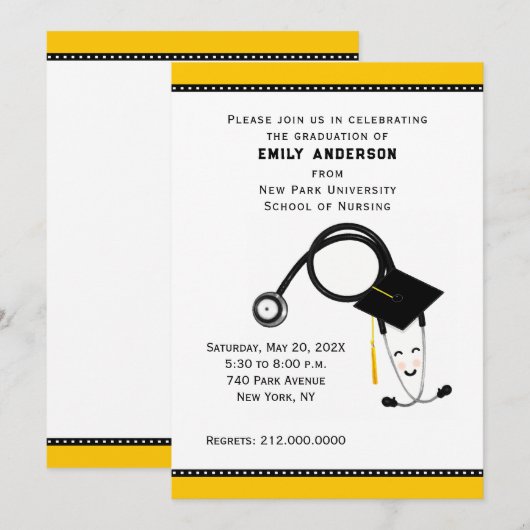 Afstuderen van de verpleegschool kaart (Voorkant / Achterkant)