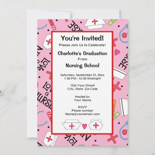 Afstuderen van de verpleegschool kaart (Achterkant)