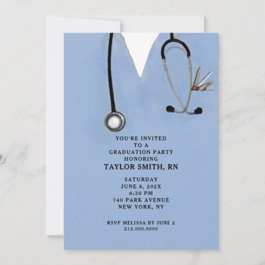 Afstuderen van de verpleegschool kaart (Voorkant)