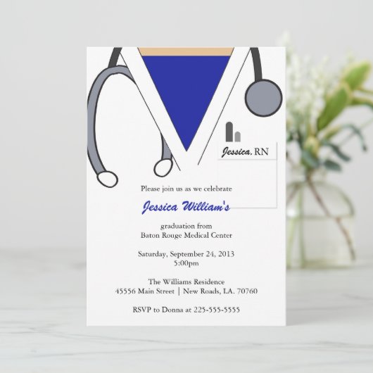 Afstuderen van de verpleegschool kaart (Staand voorkant)