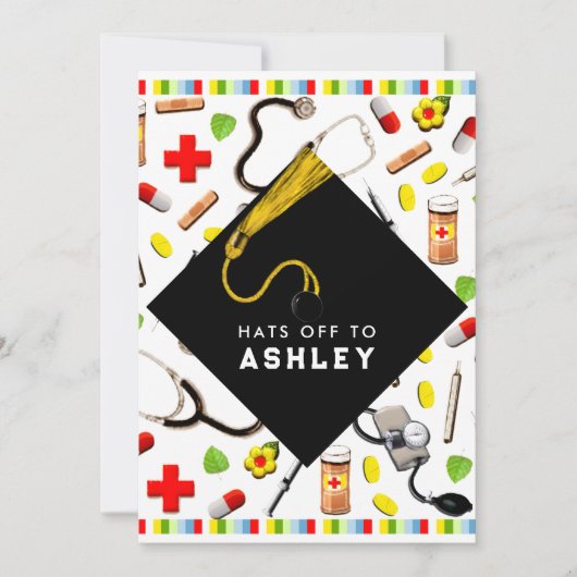 Afstuderen van de verpleegschool kaart (Voorkant)