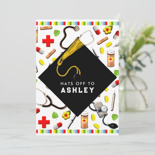 Afstuderen van de verpleegschool kaart (Staand voorkant)