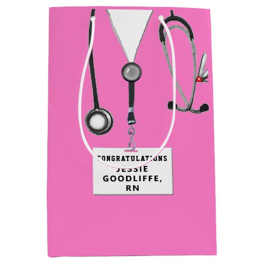 Afstuderen van de verpleegschool Middelgrote Gift  Medium Cadeauzakje (Voorkant)