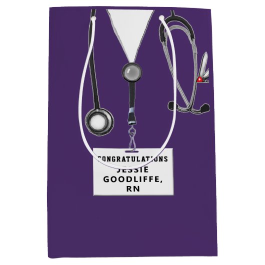 Afstuderen van de verpleegschool Middelgrote Gift  Medium Cadeauzakje (Voorkant)