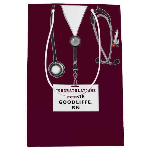 Afstuderen van de verpleegschool Middelgrote Gift  Medium Cadeauzakje (Voorkant)