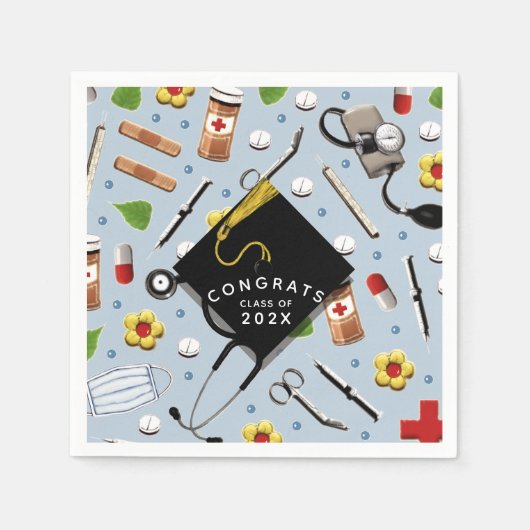 Afstuderen van de verpleegschool Napkins Servet (Voorkant)