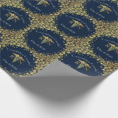 Afstuderen van de verpleegschool Navy Blue Gold Cadeaupapier (Hoek)