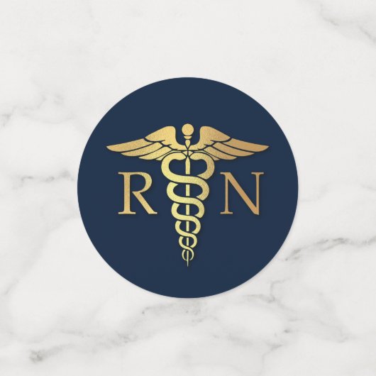 Afstuderen van de verpleegschool Navy Blue Gold Confetti (Kleine voorkant)