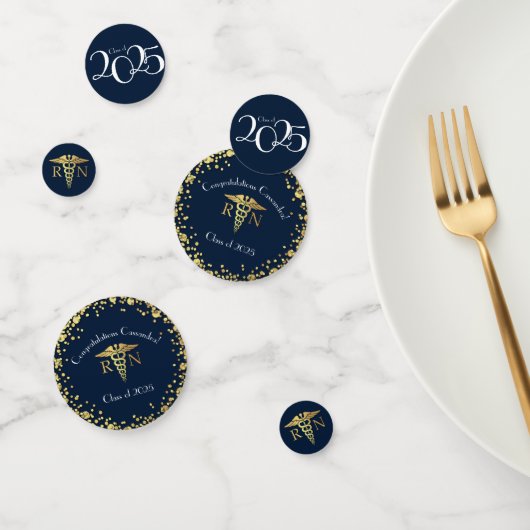 Afstuderen van de verpleegschool Navy Blue Gold Confetti (Groep)