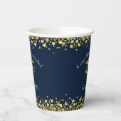 Afstuderen van de verpleegschool Navy Blue Gold Papieren Bekers (Links)