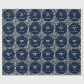 Afstuderen van de verpleegschool Navy Blue Silver Cadeaupapier (Vlak)
