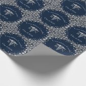Afstuderen van de verpleegschool Navy Blue Silver Cadeaupapier (Hoek)