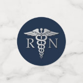 Afstuderen van de verpleegschool Navy Blue Silver Confetti (Kleine voorkant)