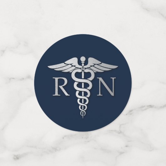 Afstuderen van de verpleegschool Navy Blue Silver Confetti (Kleine voorkant)