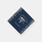 Afstuderen van de verpleegschool Navy Blue Silver Servet (Hoek)
