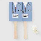 Afstuderen van de verpleegschool of de Medische Sc Handwaaier (Voorkant en achterkant)